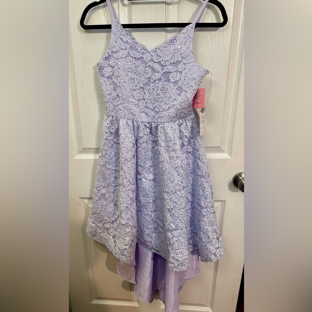 Rare Editions Lilac Lace High-Low Girl’s Dress, NWT!